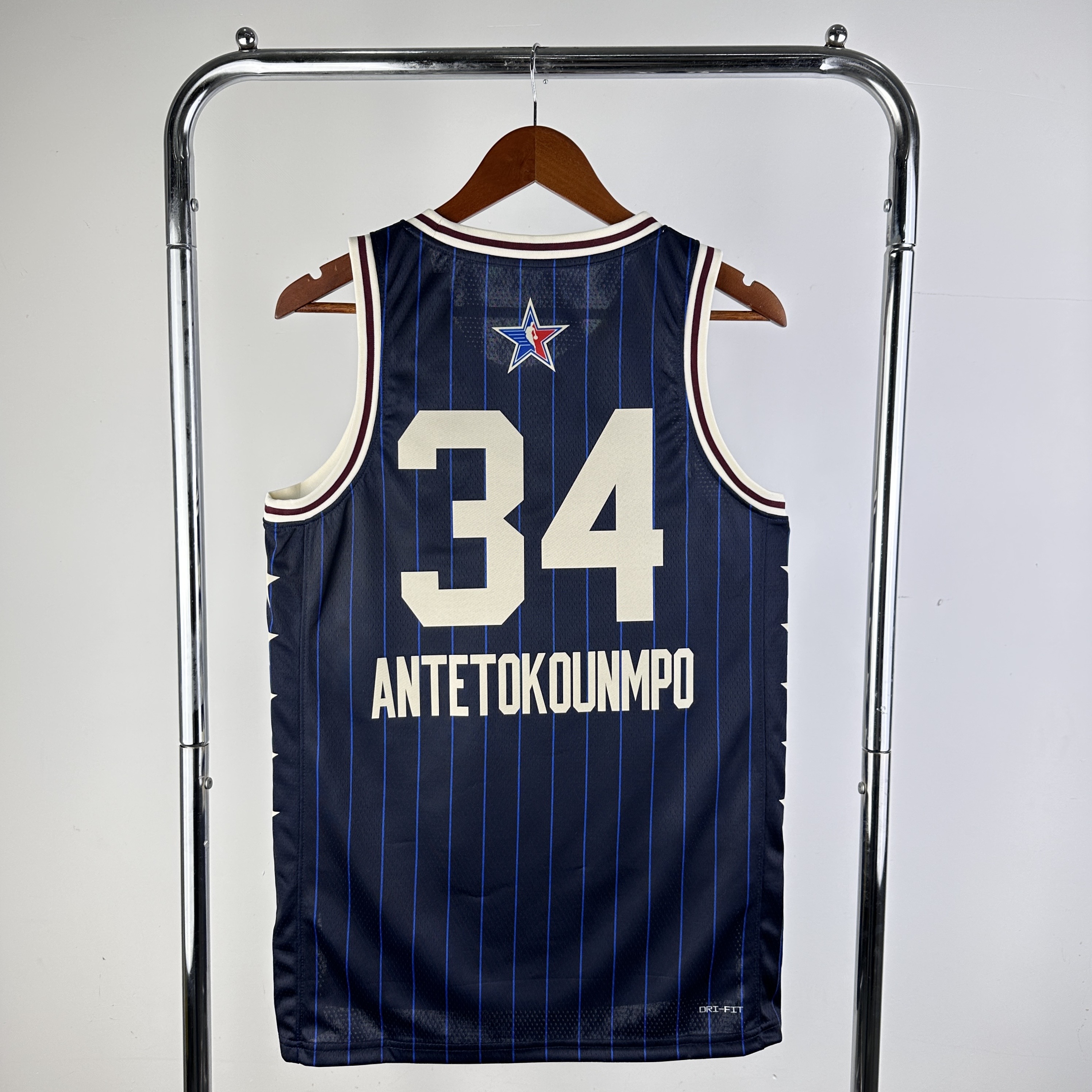 Men All-star season #34 Antetokounmpo Blue Stripe 2024 NBA Jersey